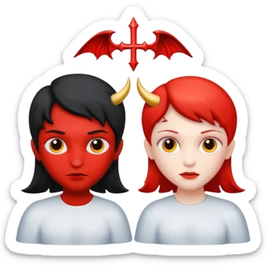 create a angel and devil in one emoji sticker