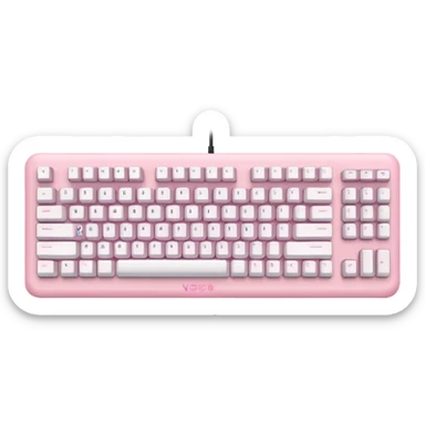 Pastel pink and white gaming computer keyboard sticker