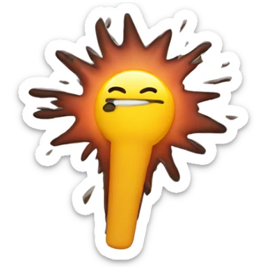 Collision emoji with the word pop sticker