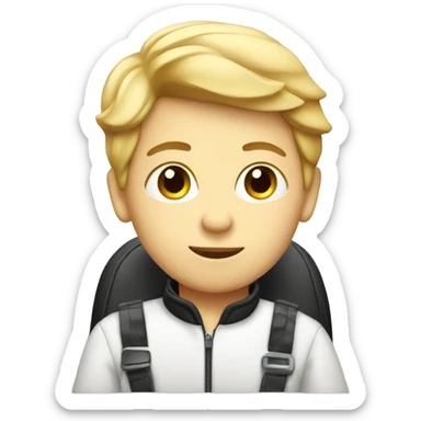 boy driving racing car sticker