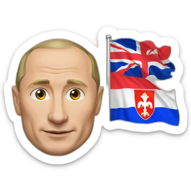 putin with georgia flag sticker