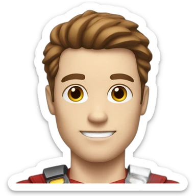 Superhero guy, white skin, brown hair sticker