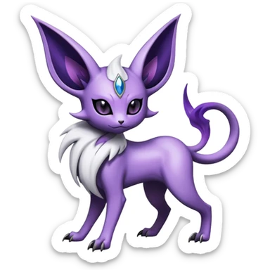 Shiny Exotic Badass Mystical Mysterious Gothic Espeon-Absol-Pokémon-Fakémon-hybrid-creature (full body) sticker