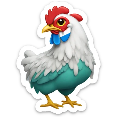 chicken with the color of Türkiye flag sticker