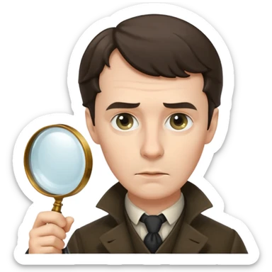 sherlock holmes holding magnifying glass sticker