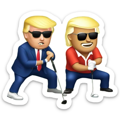 Trump and Biden golfing sticker