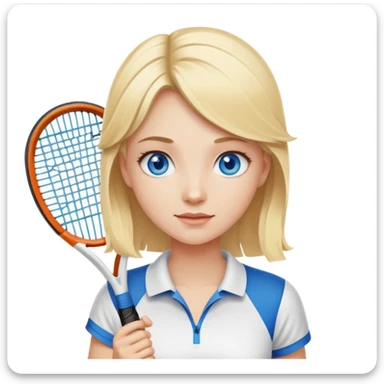 blonde hair girl blue eyes playing tennis sticker