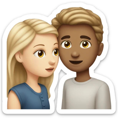 white girl with hazel eyes kissing a guy  sticker