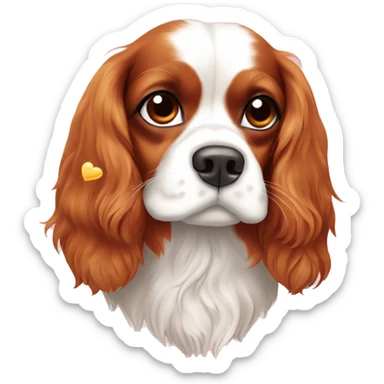 Cavalier King Charles Spaniel with hearts sticker
