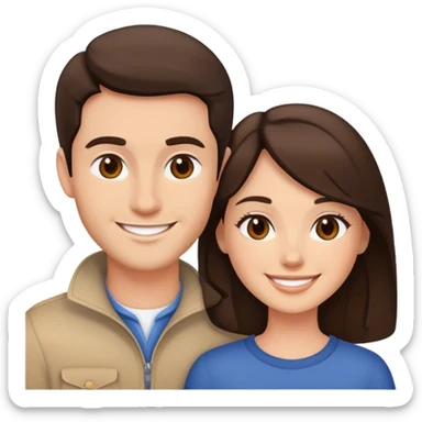 Conquer brunette couple sticker