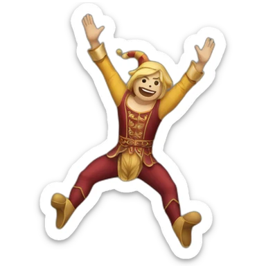 medieval circus acrobat doing a backflip sticker