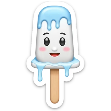 Melting white popsicle  sticker
