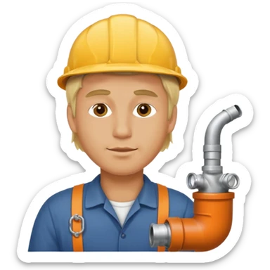 Hombre Rubio conectando un tubo sticker