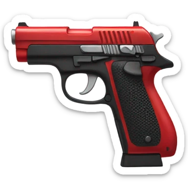 Red gun  sticker