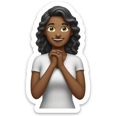 A woman saying thank you sticker