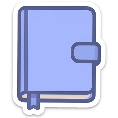 periwinkle diary journal notebook, twitter emoji style sticker