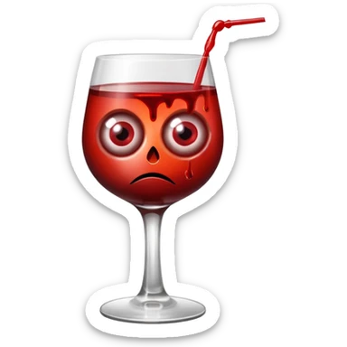 Killer Cocktail glass with blood liquid drink and eyeballs in it  sticker