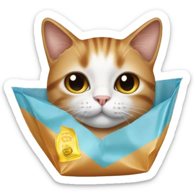 cat in a chip bag sticker