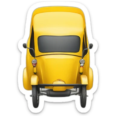 yellow auto rickshaw india from bird eye view sticker