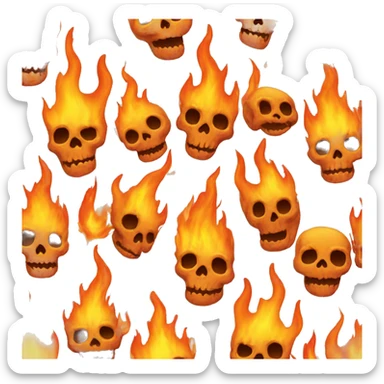 Flaming skulls  sticker