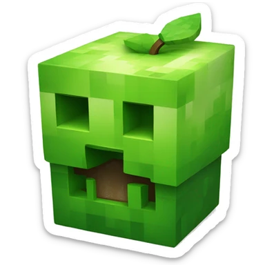 minecraft Creeper apple sticker