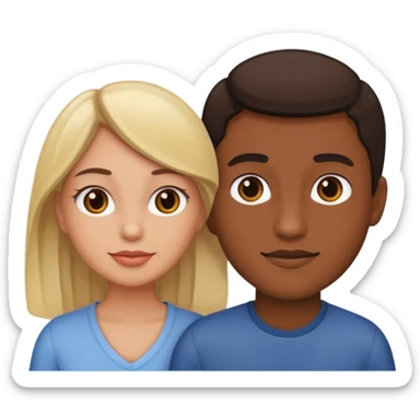 Black and white couple sticker