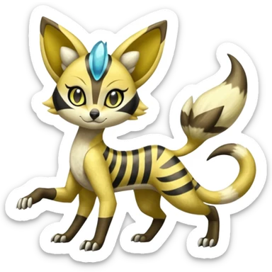 Genet-Meloetta-Zeraora-Primagen-fusion-creature  sticker