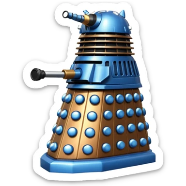 dalek silver, blue and bronze sticker