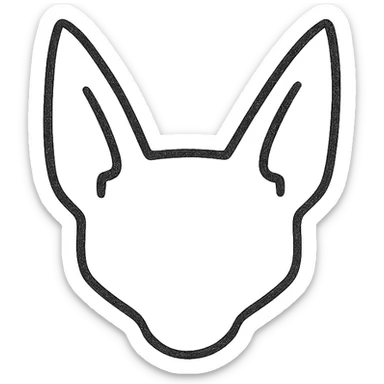 minimalist vector icon of a sphinx cat face blending Beerus and Mew cartoon style, single tone, no facial features, modern, sleek, clean lines, suitable for app icon sticker