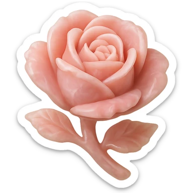 Pink Opal crystal rose flower, remove background sticker