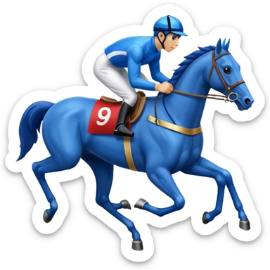 horse racing blue sticker