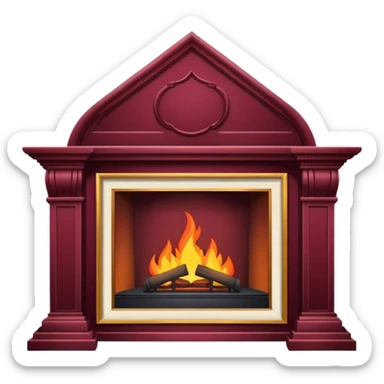 fireplace mantle burgundy sticker