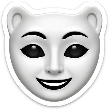 Happy and sad face mask sticker