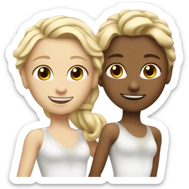 Blonde figure skating duo sticker