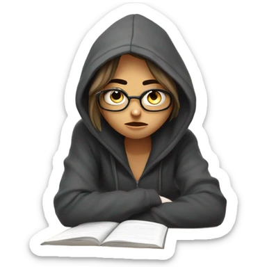 Sad law student girl sticker