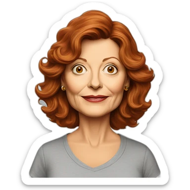 actor susan sarandon cartoon wearing tee sticker