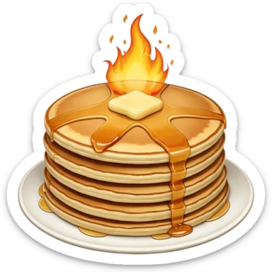 pancake on fire sticker