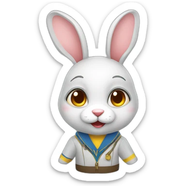 Ukrainian rabbit student sticker