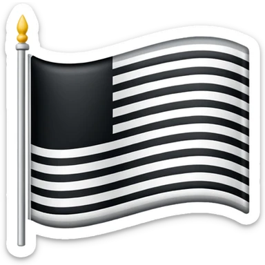 A simple flag with three black horizontal lines and three white horizontal lines, no stars and no moon sticker