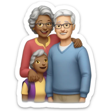 Classmates Reunion with older lady teacher sticker