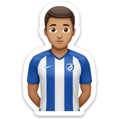 soccer player man blue white jersey sticker