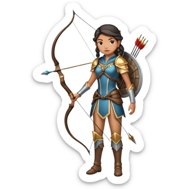 Archer Queen from Clash of Clans, full body, standing with bow sticker