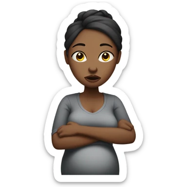 Uncomfortable and angry pregnant woman sticker
