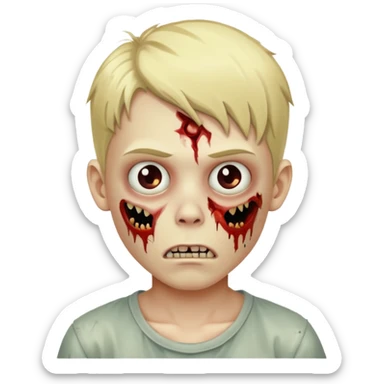 Create a zombie blonde boy sticker