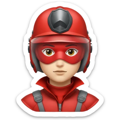 redhood with helmet and visor sticker
