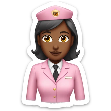 Light pink flight attendant with brown skin sticker