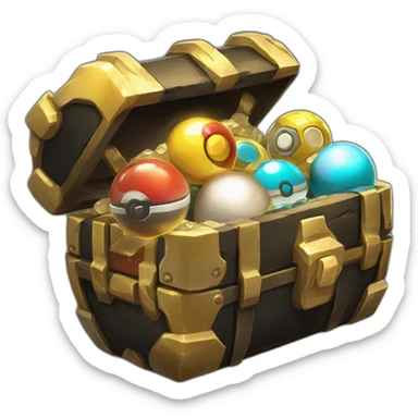 Pokemon Game LootCase BlackMystery ShinyGlow Color Rich Treasure Legendary Epic Pokeballs and Pokemons Inside sticker
