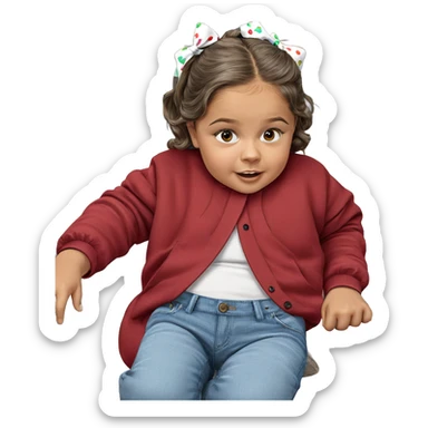 girl on couch with bow sticker