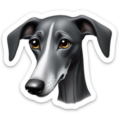 Black galgo with grey snoot sticker