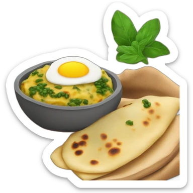 Aloo methi with roti sticker